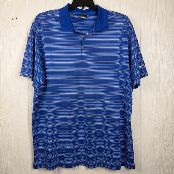 NikeGolf Other - NikeGolf Dri-Fit Polo shirt men’s 2XL blue/ white stripe Really nice Shirt.
